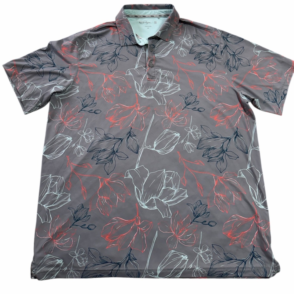 ⛳️ Walter Hagen Gray Floral Golf polo